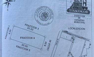 Terreno en venta en Tixkokob Yucatán a una esquina del pueblo