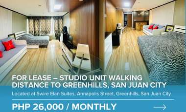 For Lease - Swire Elan Suites – Fully Furnished Studio