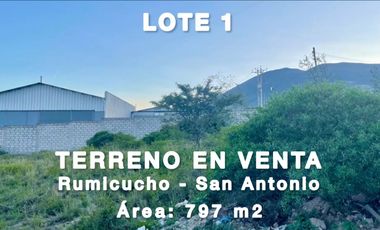 TERRENO EN VENTA SECTOR SAN ANTONIO DE PICHINCHA RUMICUCHO