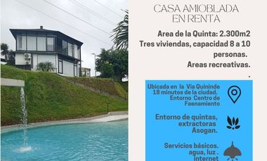 Quinta campestre con vivienda amoblada.