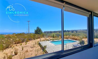 SE ARRIENDA HERMOSA PARCELA CON VISTA AL MAR Y PISCINA  EN LOMAS DE SAN GERONIMO, ALGARRONO