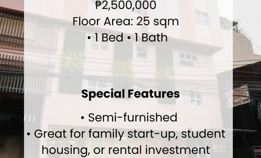 RSG SS Residences 1-Bedroom Condominium Unit for Sale in Sta. Ana, Manila