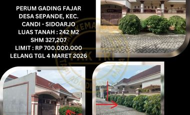 JUAL RUMAH LELANG BANK DI SIDOARJO (GADING FAJAR SEPANDE) : LELANG KPKNL
