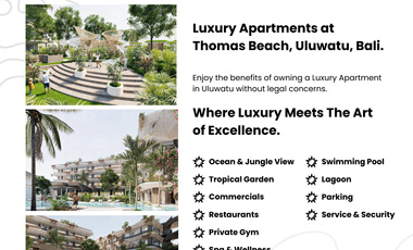 Luxury Apartment with Direct Thomas Beach View, Uluwatu