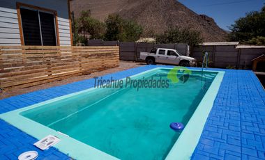 Arriendo de casa amoblada con piscina, 1D y 1B. Gastos básicos incluidos. Andacollito, Vicuña. $450 mil