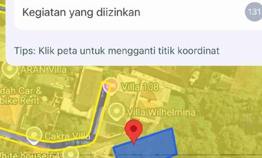Di jual tanah langka tegak cupek Kerobokan umalas sangat cocok untuk di bangun villa komersil