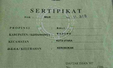 Di jual tanah plot kecil sangat langka di tegak cupek Kerobokan sangat cocok di bangun villa komersil