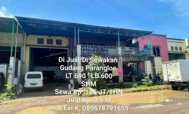 Gudang dijual di Pangandongan, Bira, Tamalanrea, Makassar, Sulawesi Selatan