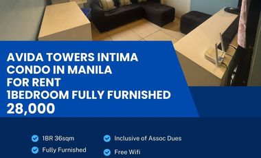 Avida Towers Intima Manila 1BR Condo for Rent Fully Furnished with FREE Globe WiFi