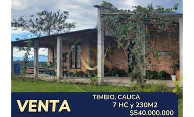 VENTA DE FINCA DE 7 HECTAREAS EN TIMBIO, CAUCA