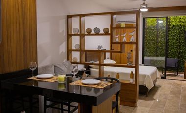 Estudio en venta en Playa del Carmen Quintana Roo amueblado con terraza y excelente ubicación