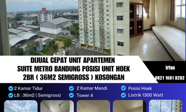 Dijual Cepat Unit Apartemen 
Suite Metro Bandung Posisi Unit Hoek
2BR ( 36m2 Semigross ) Kosongan