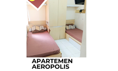 sewa bulanan apartemen Aeropolis Residence 1 tower B full furnished Neglasari Tangerang Banten AR1 Furniture lengkap seberang bandara Soekarno Hatta studio termurah