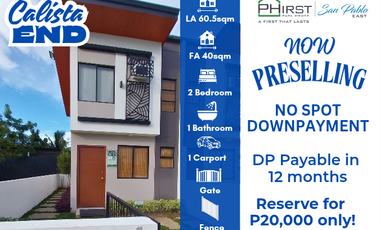 2BR 1T&B Townhouse For Sale, Phirst Park Homes, San Pablo Laguna