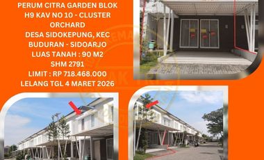 JUAL RUMAH LELANG BANK DI BUDURAN SIDOARJO (CITRA GARDEN CLUSTER ORCHARD) : LELANG KPKNL