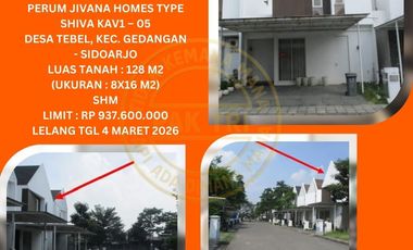 JUAL RUMAH LELANG BANK DI GEDANGAN SIDOARJO (PERUM JIVANA HOMES TYPE SHIVA) : LELANG KPKNL