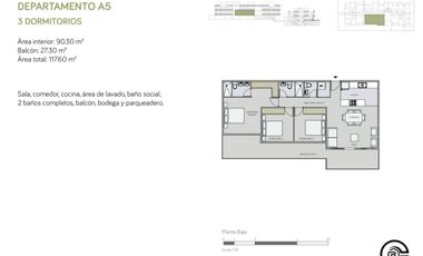 Venta Departamento 3 dormitorios sector La Morita Tumbaco