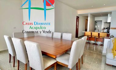 Departamento en renta anual con 3 recámaras, terraza y vista al mar