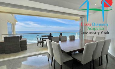 Departamento en renta anual con 3 recámaras, terraza y vista al mar