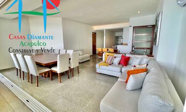 Departamento en renta anual con 3 recámaras, terraza y vista al mar