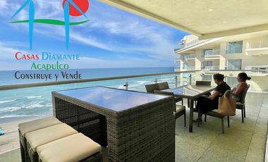 Departamento en renta anual con 3 recámaras, terraza y vista al mar