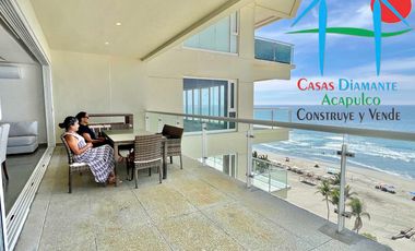 Departamento en renta anual con 3 recámaras, terraza y vista al mar