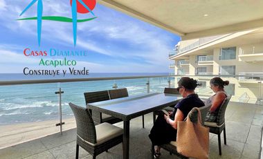 Departamento en renta anual con 3 recámaras, terraza y vista al mar