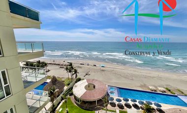 Departamento en renta anual con 3 recámaras, terraza y vista al mar