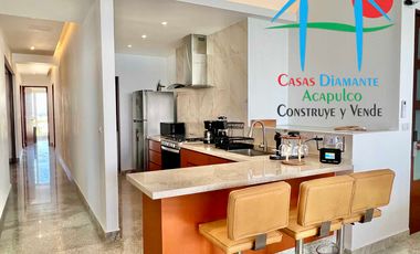 Departamento en renta anual con 3 recámaras, terraza y vista al mar
