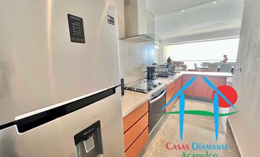 Departamento en renta anual con 3 recámaras, terraza y vista al mar