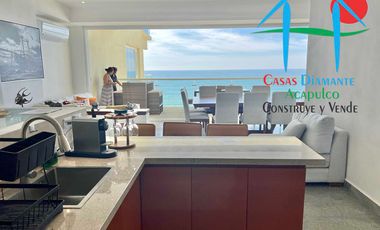 Departamento en renta anual con 3 recámaras, terraza y vista al mar