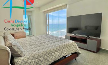 Departamento en renta anual con 3 recámaras, terraza y vista al mar