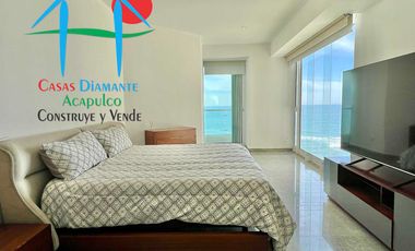 Departamento en renta anual con 3 recámaras, terraza y vista al mar