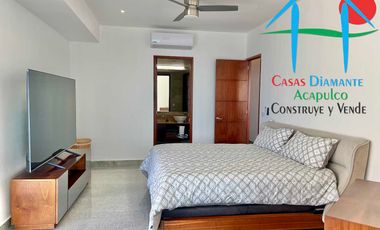Departamento en renta anual con 3 recámaras, terraza y vista al mar