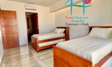 Departamento en renta anual con 3 recámaras, terraza y vista al mar