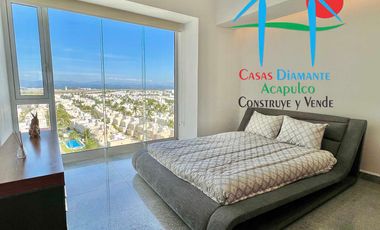Departamento en renta anual con 3 recámaras, terraza y vista al mar