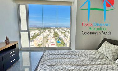 Departamento en renta anual con 3 recámaras, terraza y vista al mar