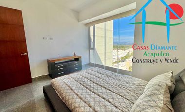 Departamento en renta anual con 3 recámaras, terraza y vista al mar