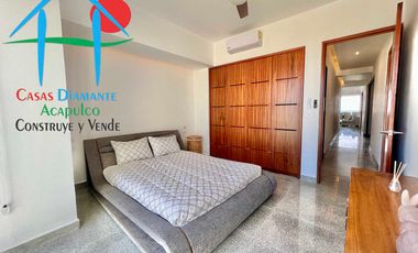 Departamento en renta anual con 3 recámaras, terraza y vista al mar