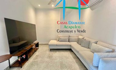 Departamento en renta anual con 3 recámaras, terraza y vista al mar