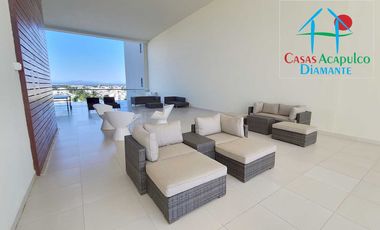 Departamento en renta anual con 3 recámaras, terraza y vista al mar