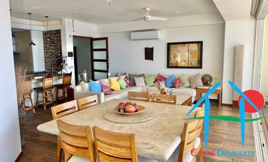 Departamento de playa en renta vacacional con terraza y vista al mar
