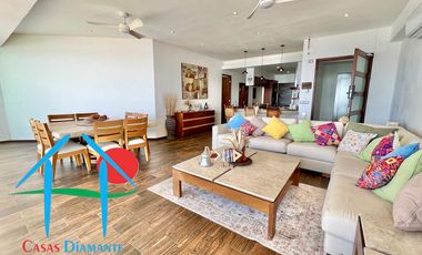 Departamento de playa en renta vacacional con terraza y vista al mar