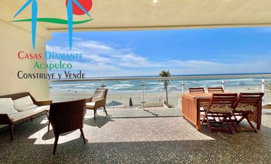 Departamento de playa en renta vacacional con terraza y vista al mar