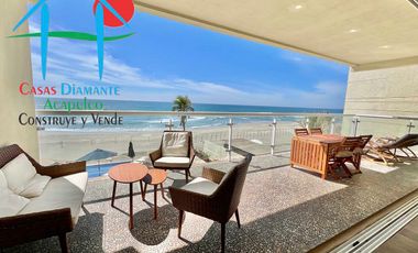 Departamento de playa en renta vacacional con terraza y vista al mar