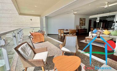 Departamento de playa en renta vacacional con terraza y vista al mar