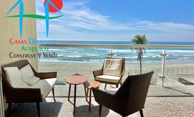 Departamento de playa en renta vacacional con terraza y vista al mar