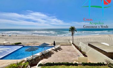 Departamento de playa en renta vacacional con terraza y vista al mar
