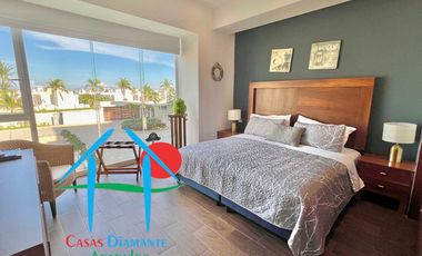 Departamento de playa en renta vacacional con terraza y vista al mar