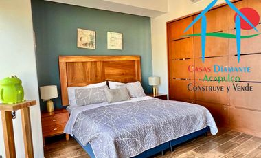 Departamento de playa en renta vacacional con terraza y vista al mar